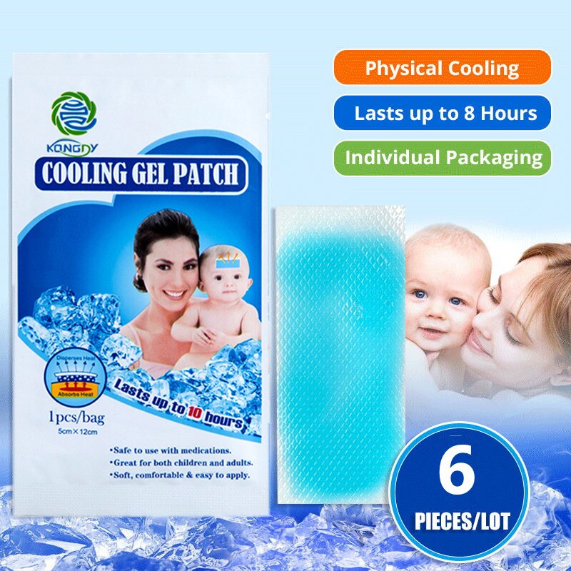 KONGDY Cooling Gel Patch Physical Ice Packs for Fever Headache Pain ...